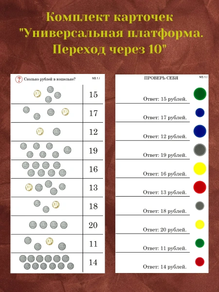 Комплект карточек «Универсальная платформа. Переход через 10» (10 шт.)